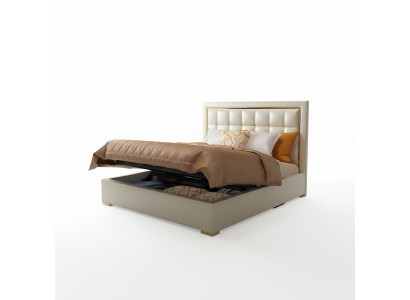 Conception de literie de luxe pour lit double gris 180x200cm en cuir pour chambre à coucher d'hôtel.