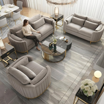 Ensemble de canapé Designer 3+2+1 Place Canapé Tissu Suite Rembourrage