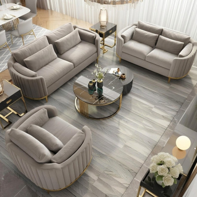 Ensemble de canapé Designer 3+2+1 Place Canapé Tissu Suite Rembourrage