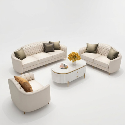 Ensemble de canapé 3+2+1 places Design Canapés Rembourrage Canapés Modernes en Cuir