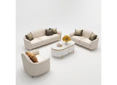 Ensemble de canapé 3+2+1 places Design Canapés Rembourrage Canapés Modernes en Cuir