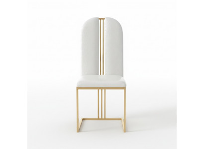 Chaise en acier inoxydable Chaise de salle à manger Chaise en cuir Chaises en acier inoxydable Designer Or