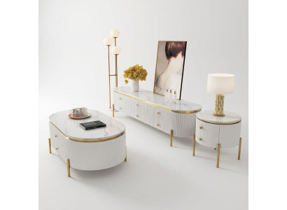 Ensemble de meubles de salon buffet de salon design table basse table d'appoint 3 pièces.