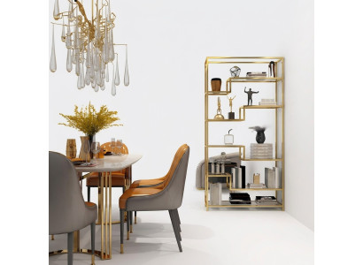 Conception de la cloison étagère en métal Étagères de luxe Cloisons de garde-robe Salon en métal