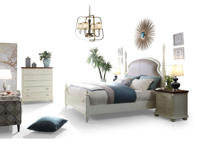 Lit Table de chevet Commode 3 pcs. Ensemble de chambre à coucher Design Moderne Lits de luxe neufs