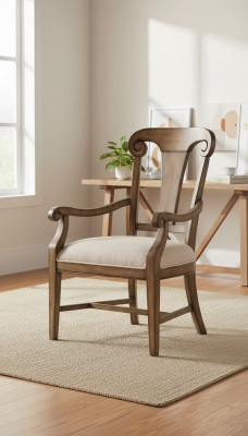 Chaise Braun Design Salle à manger Salle à manger Chaises Bois Rembourrage avec accoudoir new