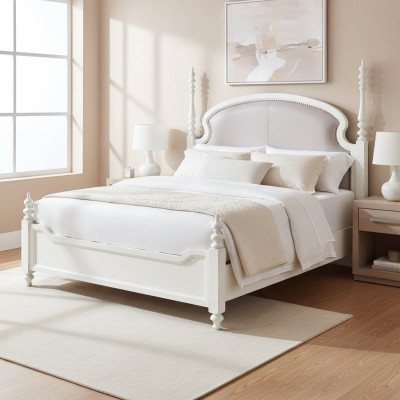 Chambre de luxe Lit Rembourrage Design 180x200cm Lits Doubles d'Hôtel Textile neuf