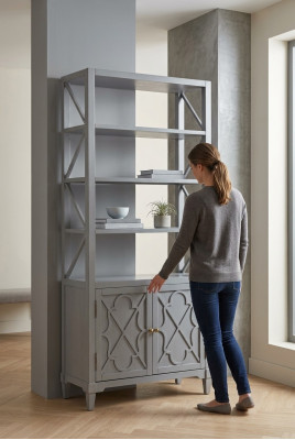 Armoire Livres Armoires Étagère Maison de campagne Salon Bureau Salle à manger