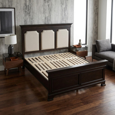 Design Lit double Lit en cuir Lits Lit Bois Rembourrage Chambre à coucher Mariage 180x200