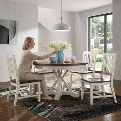 Table r design classique Table ronde Tables en bois Table à manger 122x77cm Salle à manger ronde