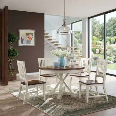 Table r design classique Table ronde Tables en bois Table à manger 122x77cm Salle à manger ronde