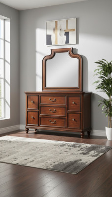 Commode Buffet Commodes Buffets Salon Buffet Moderne Miroir 2 pièces.