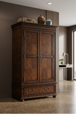 Armoire Armoires de style antique en bois massif Armoire de style wilhelminien Marron Réel