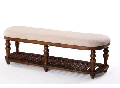 Tabouret Tabouret Rembourré Pieds Meubles Bancs de Salon Siège Cuir Beige Design Textile