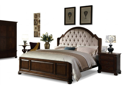 Lit Lit Lit Lit en tissu de chambre de luxe en bois lits de cuir meubles Chesterfield