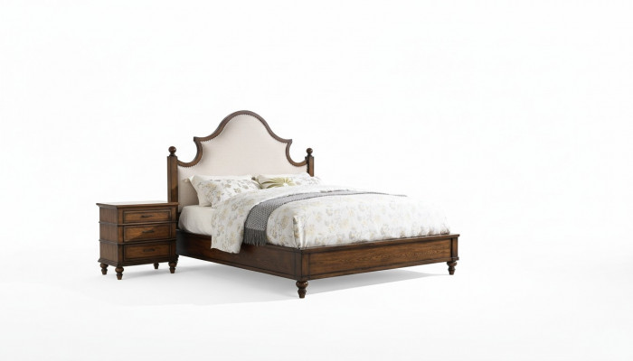 Lit 2x Table de chevet 3 pcs. Ensemble de chambre Design Meubles rembourrés Lits de luxe neufs