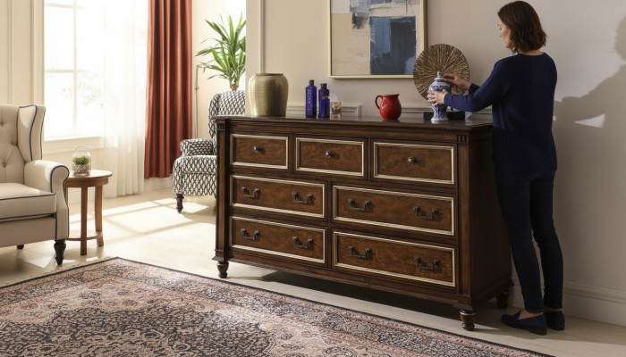Design Commode Buffet Bas Buffet Armoire Étagère Luxe Salon Éclairé