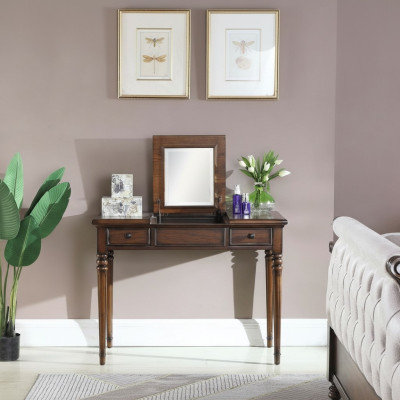 Véritable Table en bois Console classique Miroir Commode Coiffeuse Chambre nouvelle