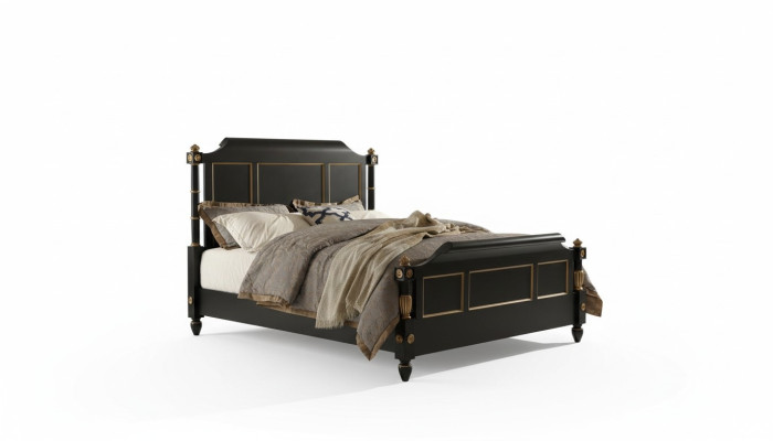 Chambre Lit en bois Vrai lit en bois Hôtel 180x200 Style Meubles massifs Lits