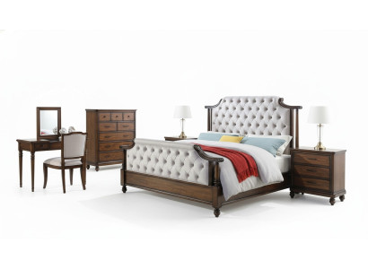 Conception Chambre 6 pcs. Ensemble de Chambre Complet Lit Table de chevet Commode neuf