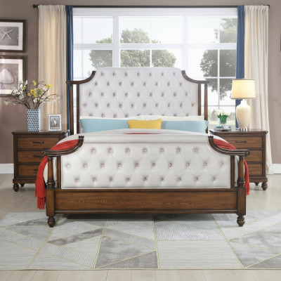 Lit 2x Table de chevet 3 pièces. Ensemble de chambre à coucher Lits luxueux Chesterfield 180x200