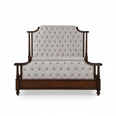 Conception de literie de luxe pour lit double en cuir Chesterfield pour hôtel.
