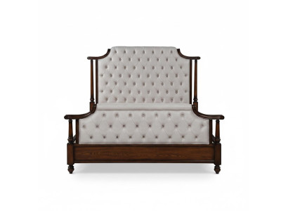 Conception de literie de luxe pour lit double en cuir Chesterfield pour hôtel.