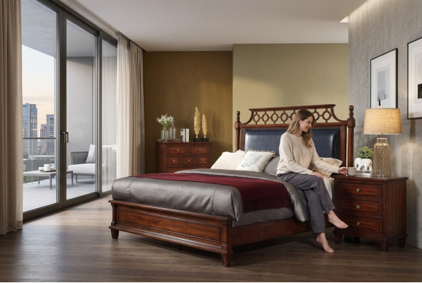 Meubles de designer italien Lit Chambre double 180x200cm lits en cuir neufs