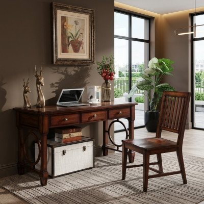 Bureau 2 pcs. Ensemble Mobilier de Bureau Table Bois Design Armoire d'Ordinateur de Meubles