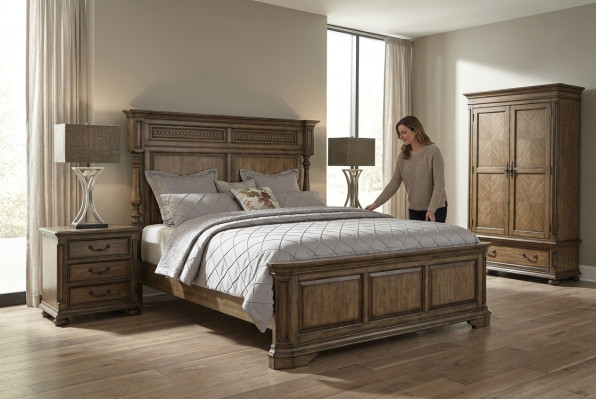 Mobilier de designer de maison de campagne Lit Chambre double 180x200cm Lits de style wilhelminien