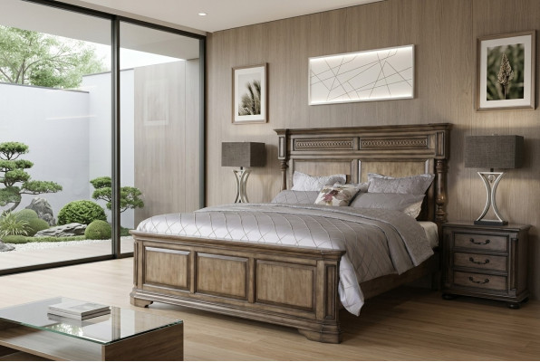 Mobilier de designer de maison de campagne Lit Chambre double 180x200cm Lits de style wilhelminien