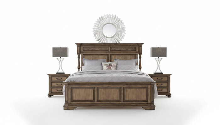 Mobilier de designer de maison de campagne Lit Chambre double 180x200cm Lits de style wilhelminien