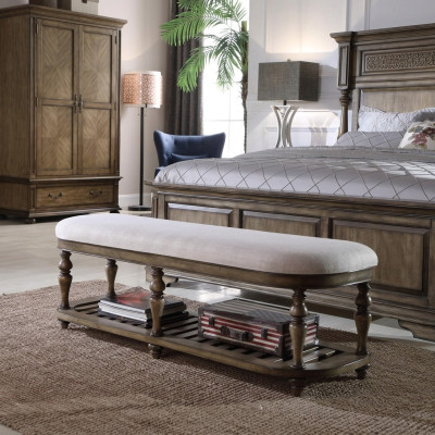 Tabouret Tabouret Classique Ottoman Canapé en Cuir Tissu en Tissu en Bois Repose-Pieds