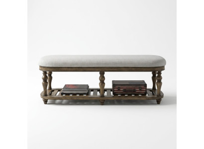 Tabouret Tabouret Classique Ottoman Canapé en Cuir Tissu en Tissu en Bois Repose-Pieds