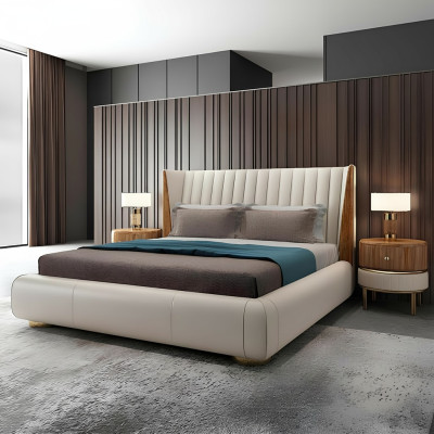 Meubles design italiens Lit Chambre à coucher double 150x200cm Lits Cuir neuf