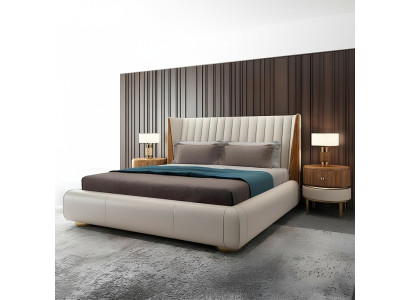 Meubles design italiens Lit Chambre à coucher double 150x200cm Lits Cuir neuf