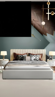 Designer Lit Chambre Lit double Lits Cuir Hôtel de luxe Rembourrage 180/200cm