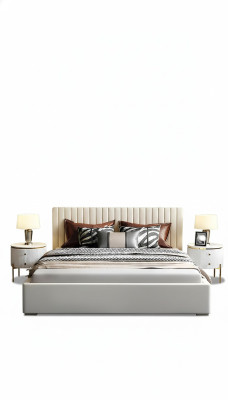Designer Lit Chambre Lit double Lits Cuir Hôtel de luxe Rembourrage 180/200cm
