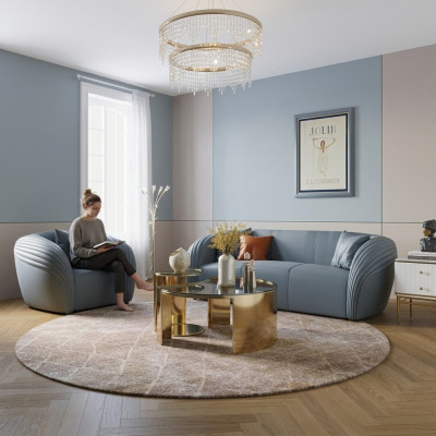 Ensemble de canapé 3+1 places Design Sofas Tapisserie Canapés Moderne de Luxe Nouveau