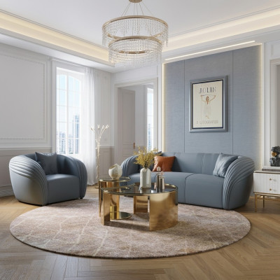Ensemble de canapé 3+1 places Design Sofas Tapisserie Canapés Moderne de Luxe Nouveau