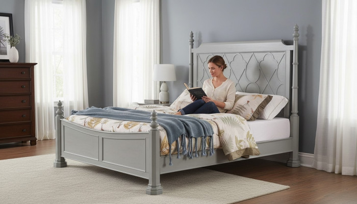Ensemble de chambre noble Table de chevet Commode Lit Mobilier de designer Lits