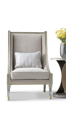 Fauteuil classique à ailes Canapé Canapé Sofa Tapisserie Siège Lounge Relax Club Tissu