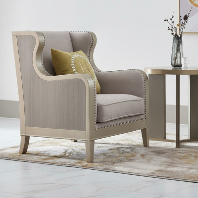 Fauteuil en tissu Canapé 1 place Canapés rembourrés Design Luxe Classique Moderne Dossier