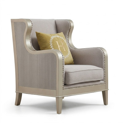 Fauteuil en tissu Canapé 1 place Canapés rembourrés Design Luxe Classique Moderne Dossier