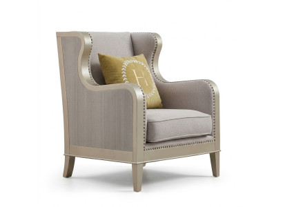 Fauteuil en tissu Canapé 1 place Canapés rembourrés Design Luxe Classique Moderne Dossier