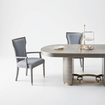 Ensemble de 4 chaises design pour salle à manger. Siège rembourré. Ensemble complet de chaises assorties.