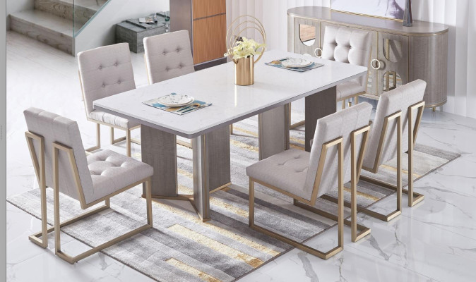 Salle à manger Mobilier de design Chaise Groupe de 6 Chaises Inclinables Ensemble Salle neuve