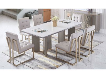 Meubles de luxe Table à manger Table Salle à manger Salon Marbre Bois Design
