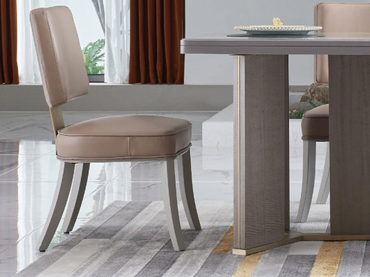 Chaise 6x Chaises Ensemble de groupe Chambre à manger - Salle à manger Suite Bois Cuir Textile neuf