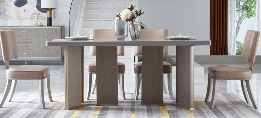 Meubles design Table en bois Siège Salle à manger 6x Chaises Ensemble de 7 pièces Neuf